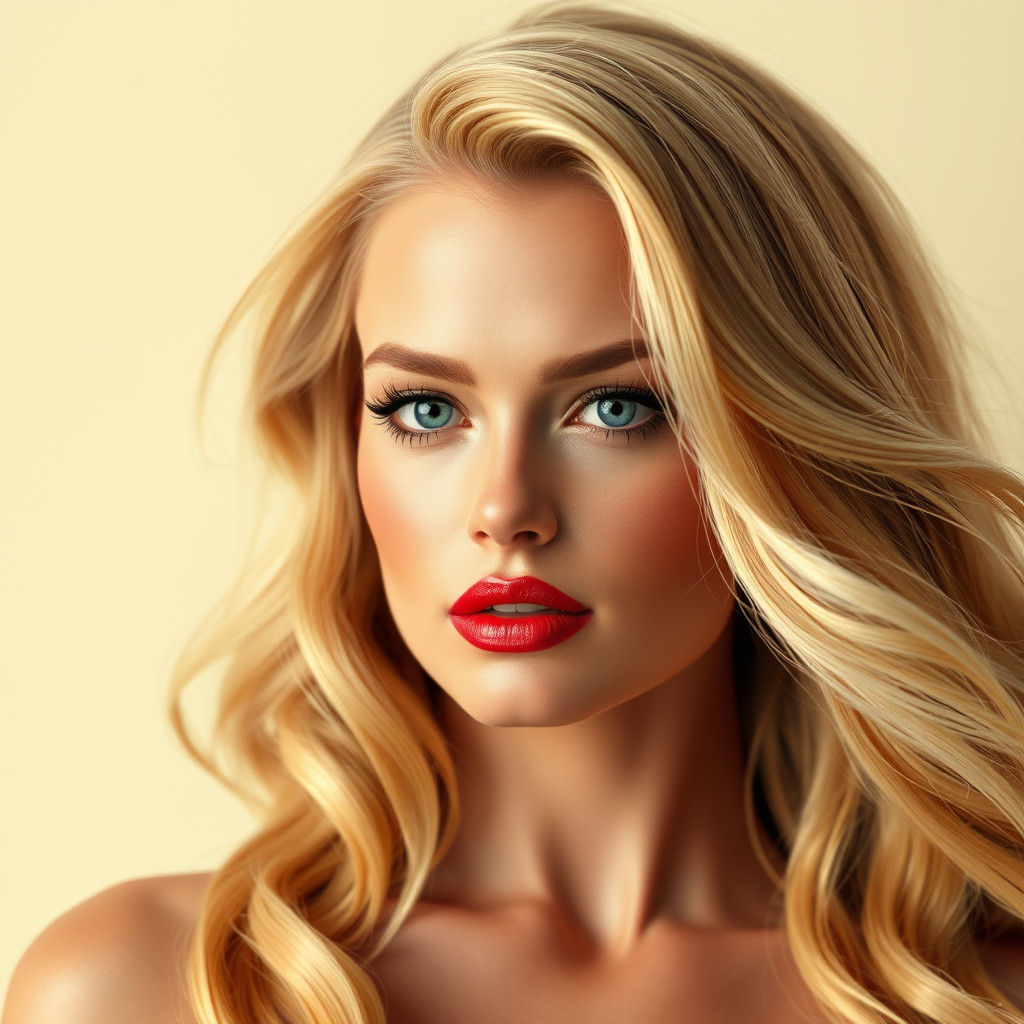 Blonde Beauty Portrait in Art Nouveau Style