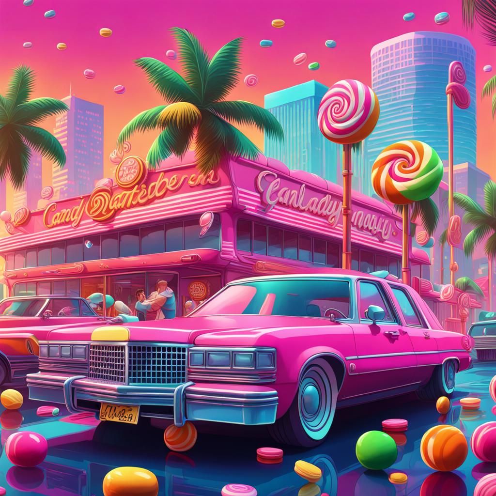 Miami Gangsters in Candy Art Style