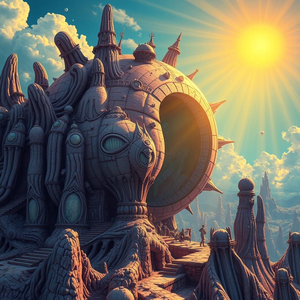 Vibrant Hyperdetailed Surrealism in a Dazzling Psychedelic L...