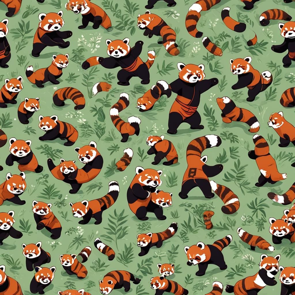 Kung Fu Red Panda Strikes a Pose