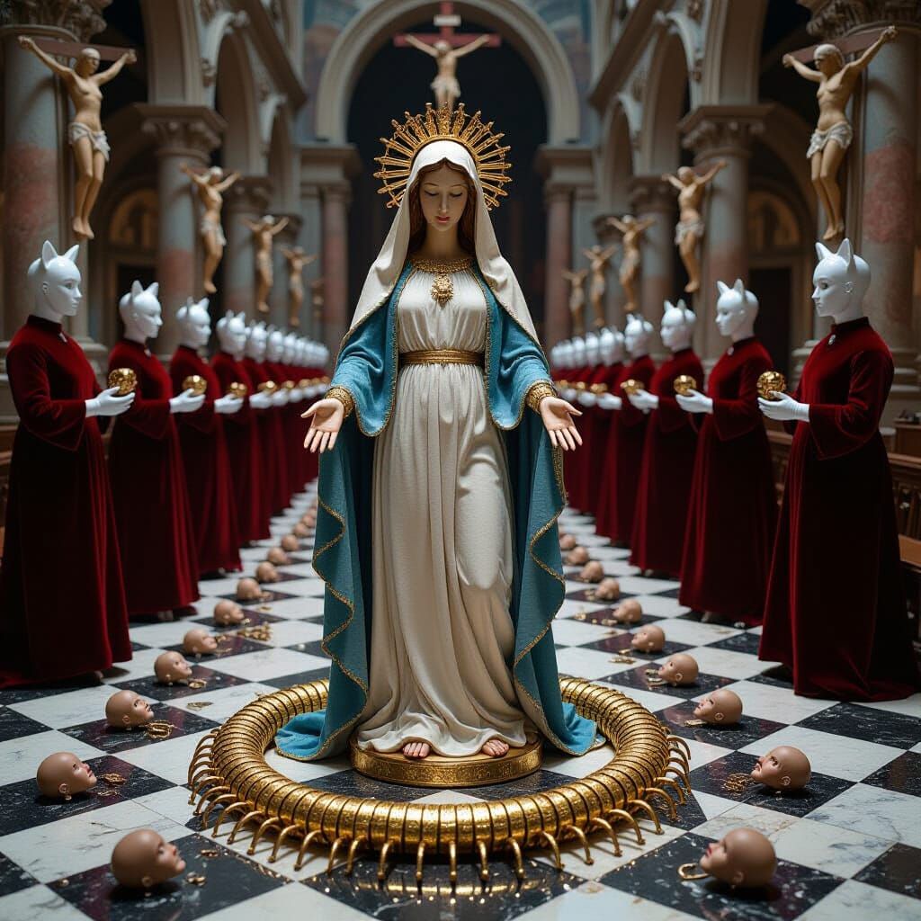 Surreal Virgin Birth in Biomechanical Style