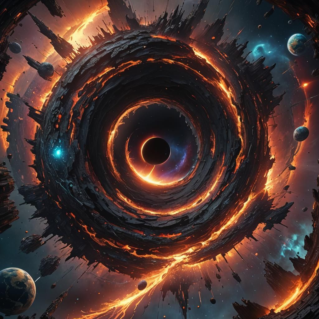 Majestic Black Hole Destroys Earth: Fantasy Concept Art