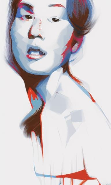 North Korean Women in Pop Art Style