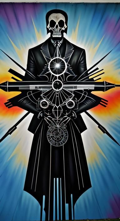 Raygun Gothic Surreal Abstract Mural
