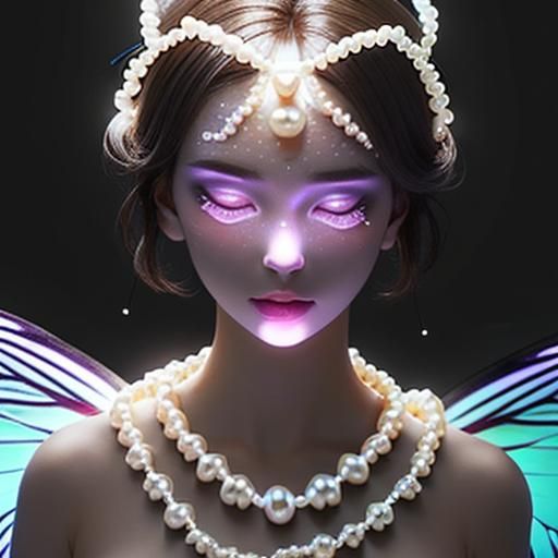 Butterfly glowing pearls