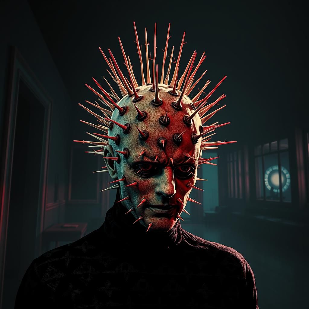Cactus Pinhead in Synthwave Retro Style