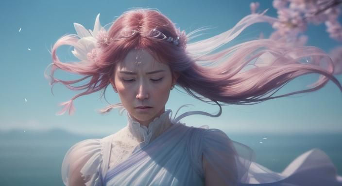 Crystal Sakura Flower in Cinematic Still