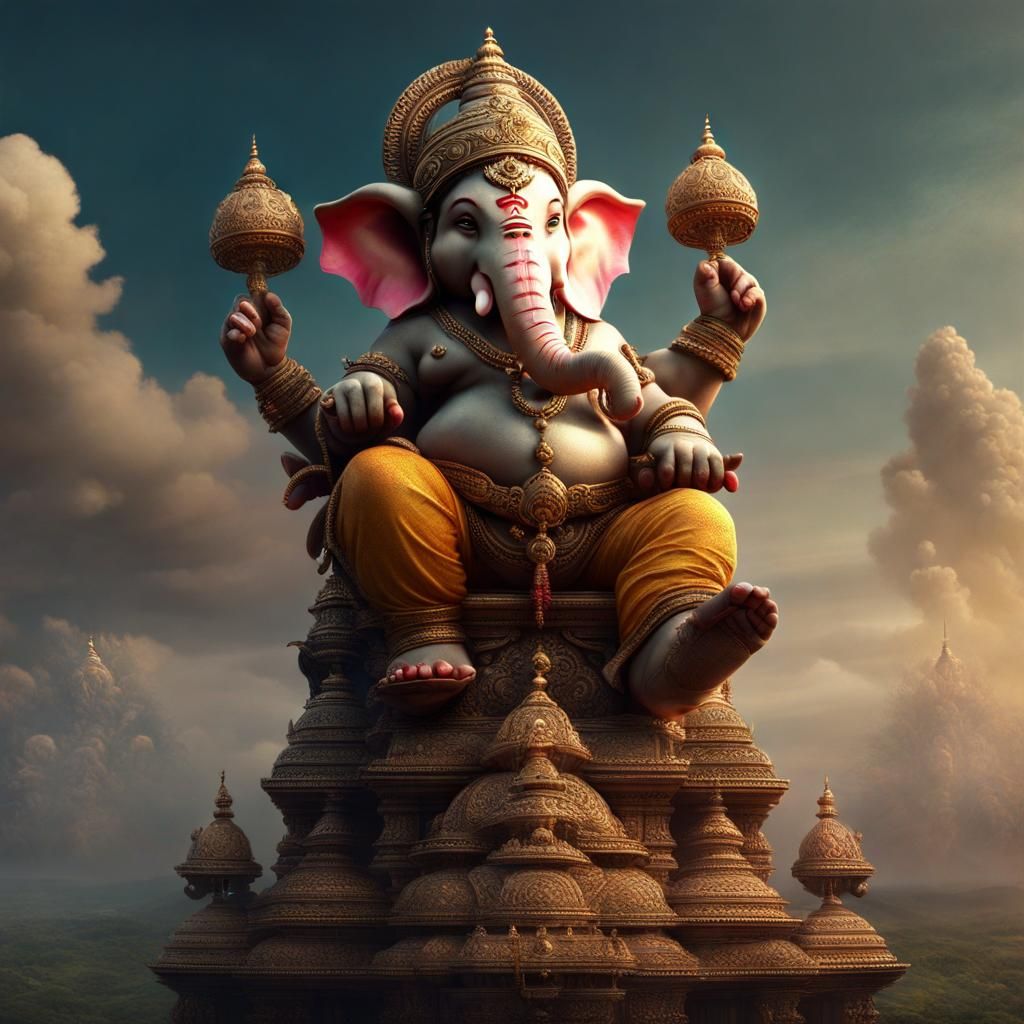 Ganesha Atop Mandir
