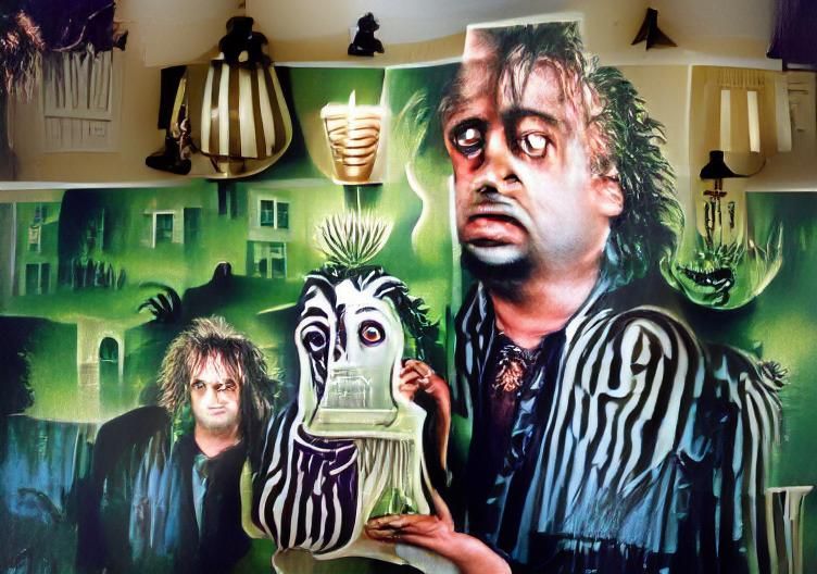 Beetlejuice with Shrunken Head: Flickering Light Poster Art