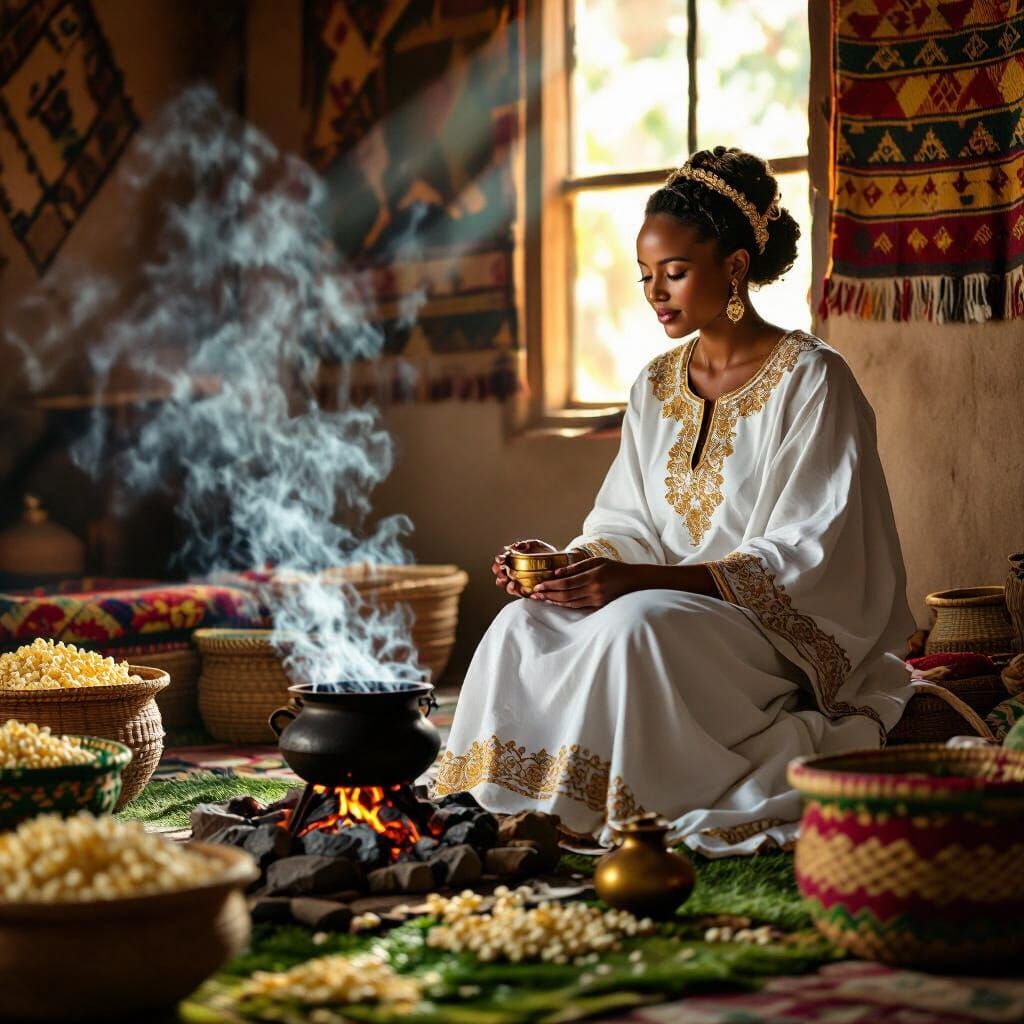 Ethiopian Coffee Ceremony: Warm Hospitality Captured
