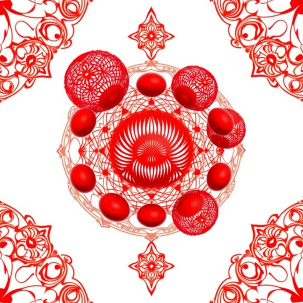 Op Art: Oscillating Red Spheres in Perfect Symmetry