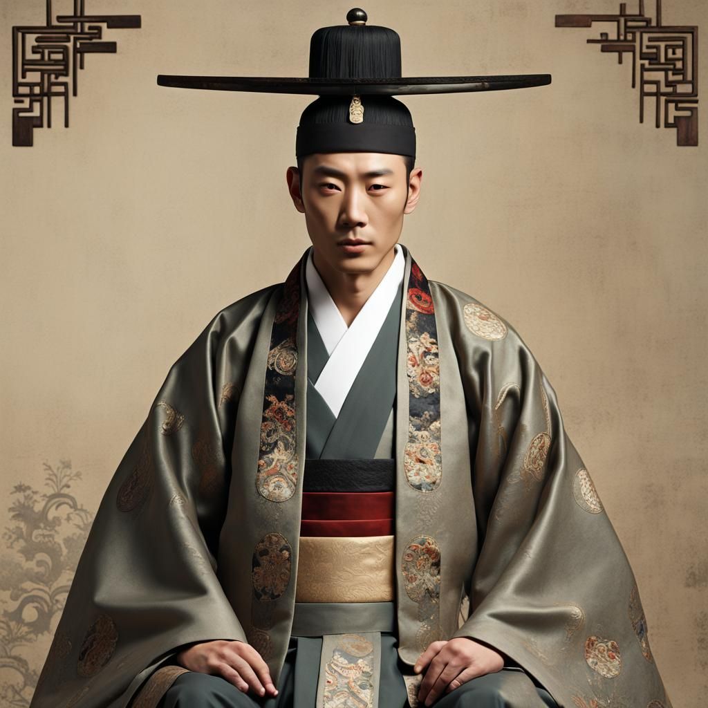 Commanding Korean Man with Divine Presence
