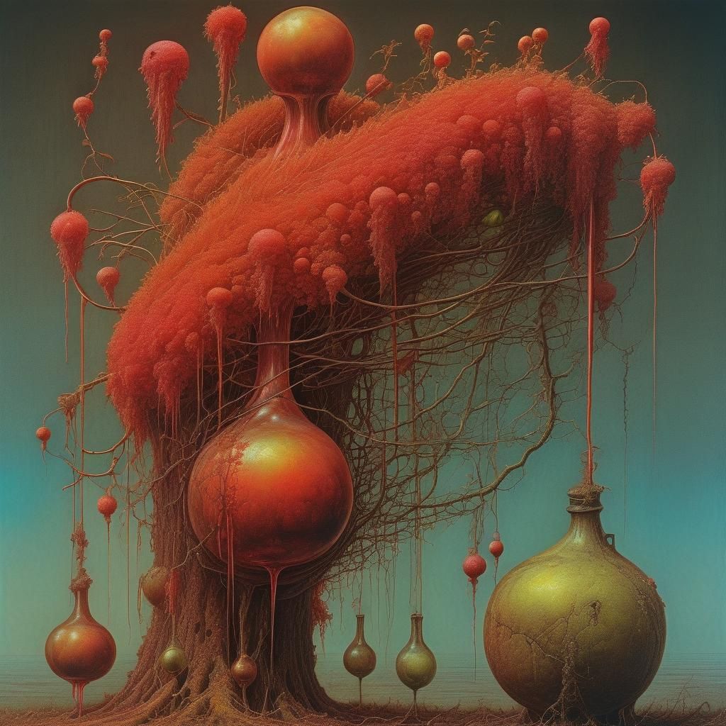 Surreal Art Deco Ring Vinegars in 3D Chalk Art