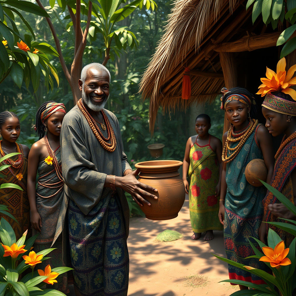 Chuka Chuka Helping Child in Igbo Village