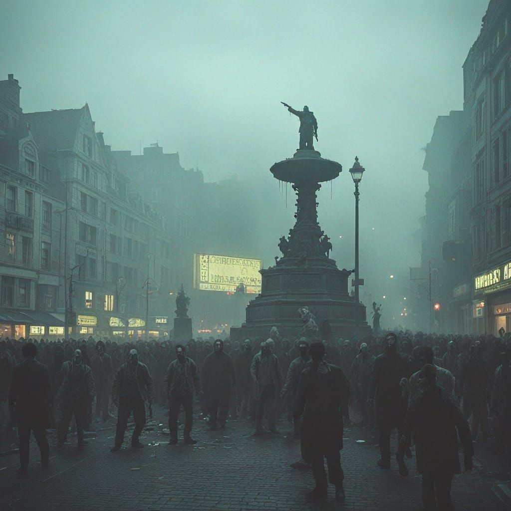 Apocalyptic Piccadilly in Dark Horror Art