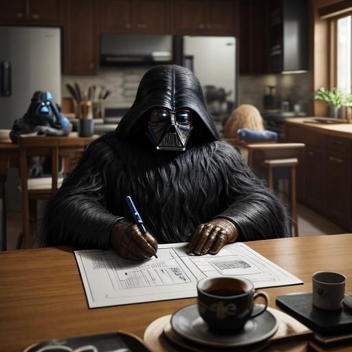 Hyperrealistic Wookie Family Life in Sharp Focus