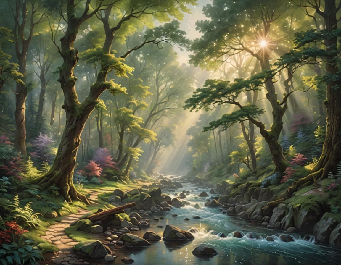 Sun-Dappled Forest 240812A