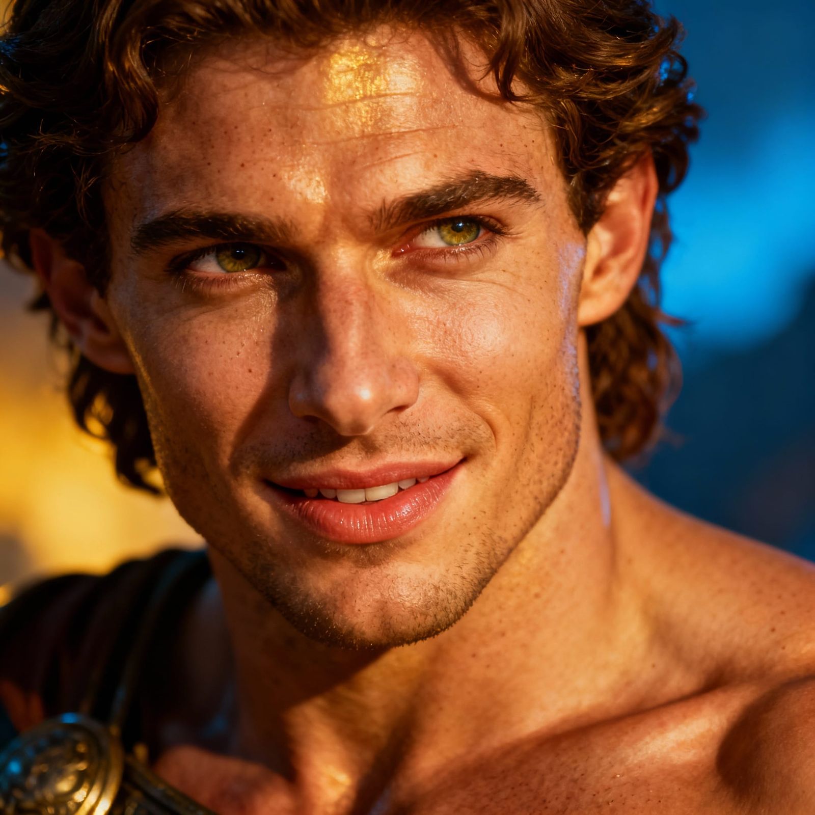 Muscular Greek King Theseus Photorealistic Portrait