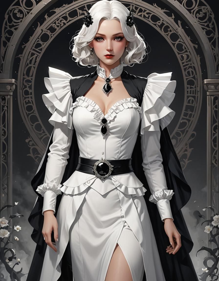 Elegant 1930s Outfit in Anime Style