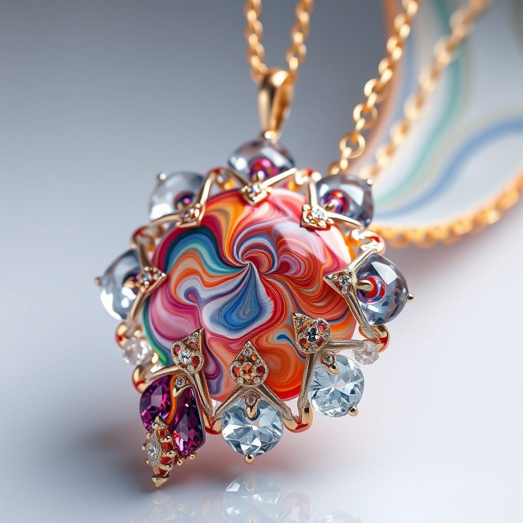 Intricate Multicolored Glass Jewelry in 3D