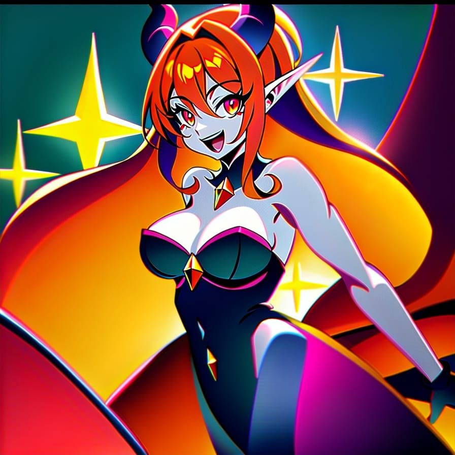 Anime Demon Lord Lady in Manga Style