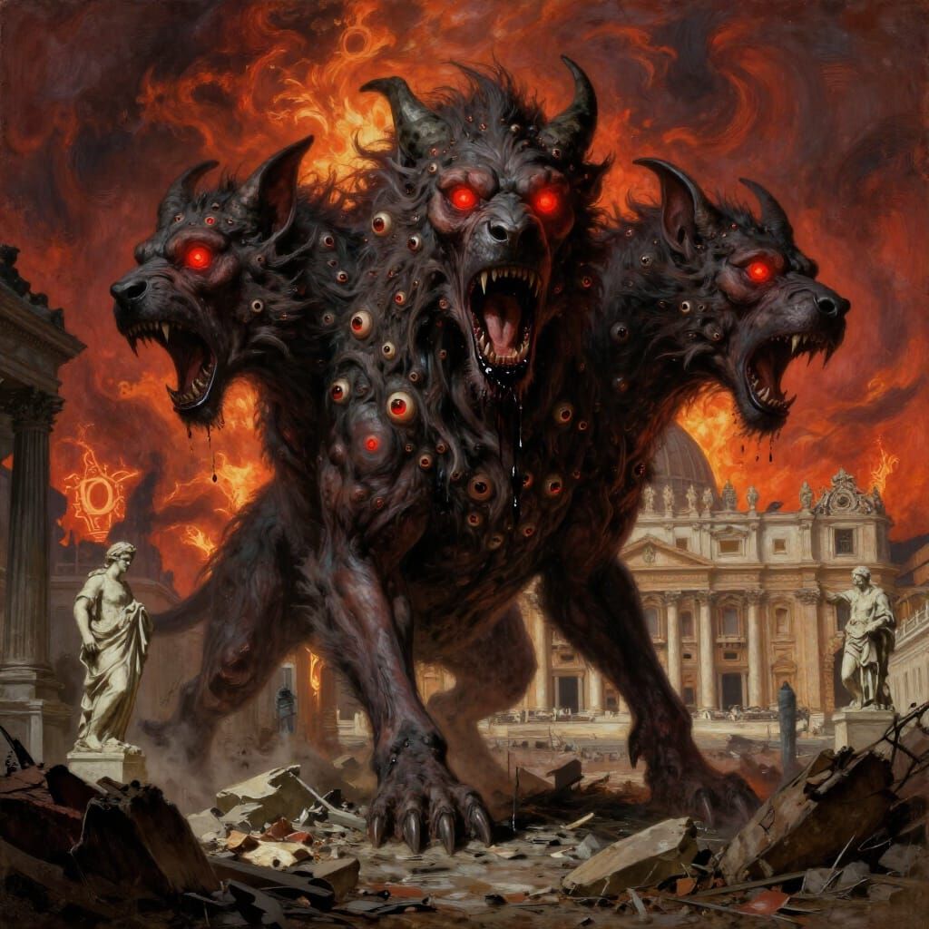 Nightmarish Cerberus Ravages Vatican Ruins