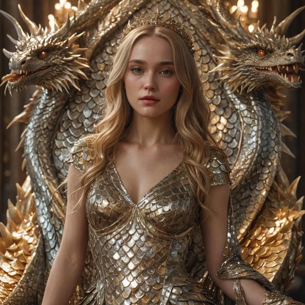 Dragon Scale Princess in Hyperrealistic Digital Art