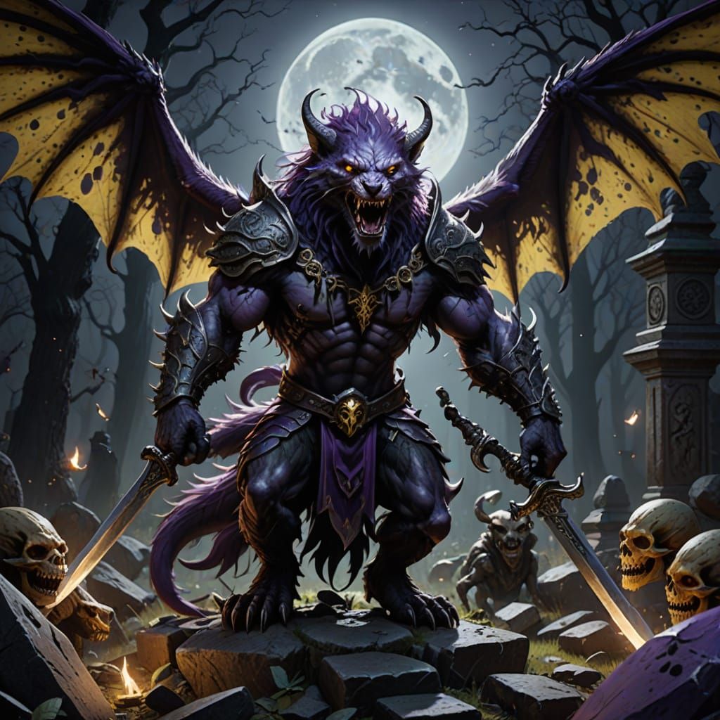 High Fantasy Nightmare with Weasel-Human Hybrid