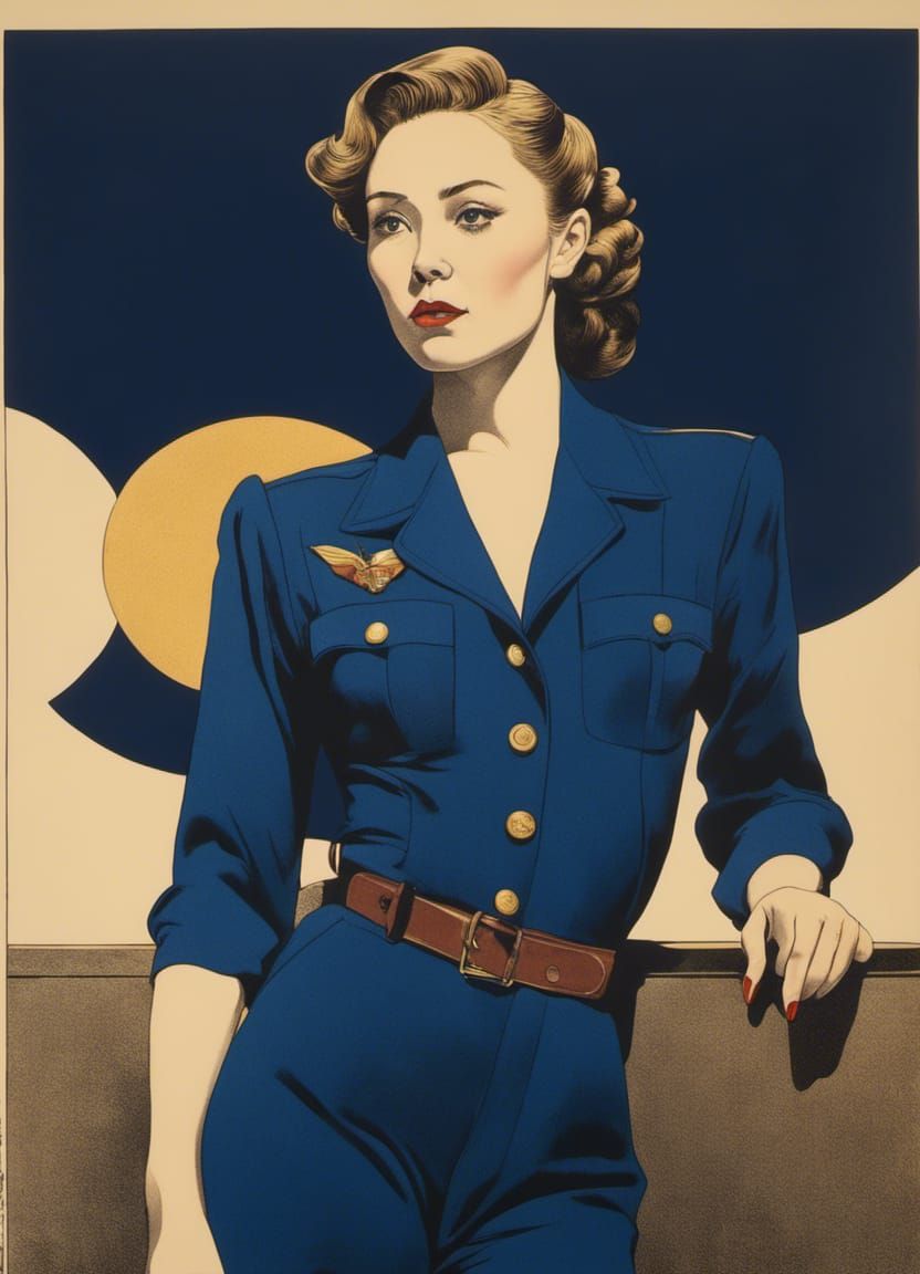 Colorful Pin-Up Illustration in Triadic Colors