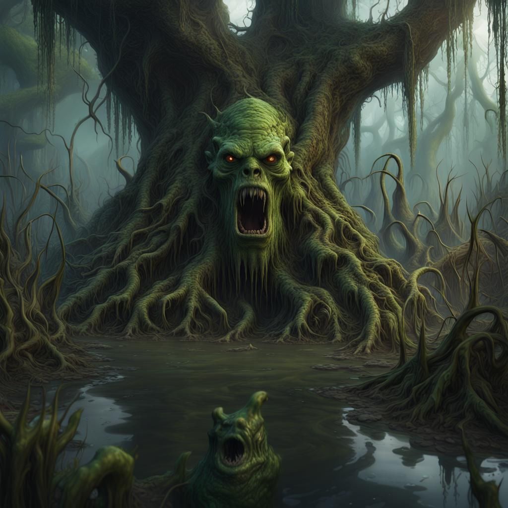 Swamp Monster Emerging from Unclean Swamps