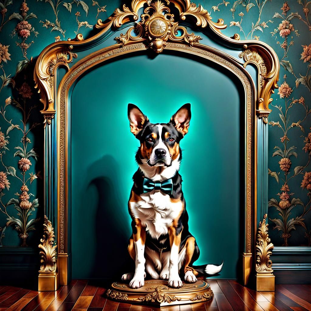 Dog Waiting: Hyperrealistic Photography