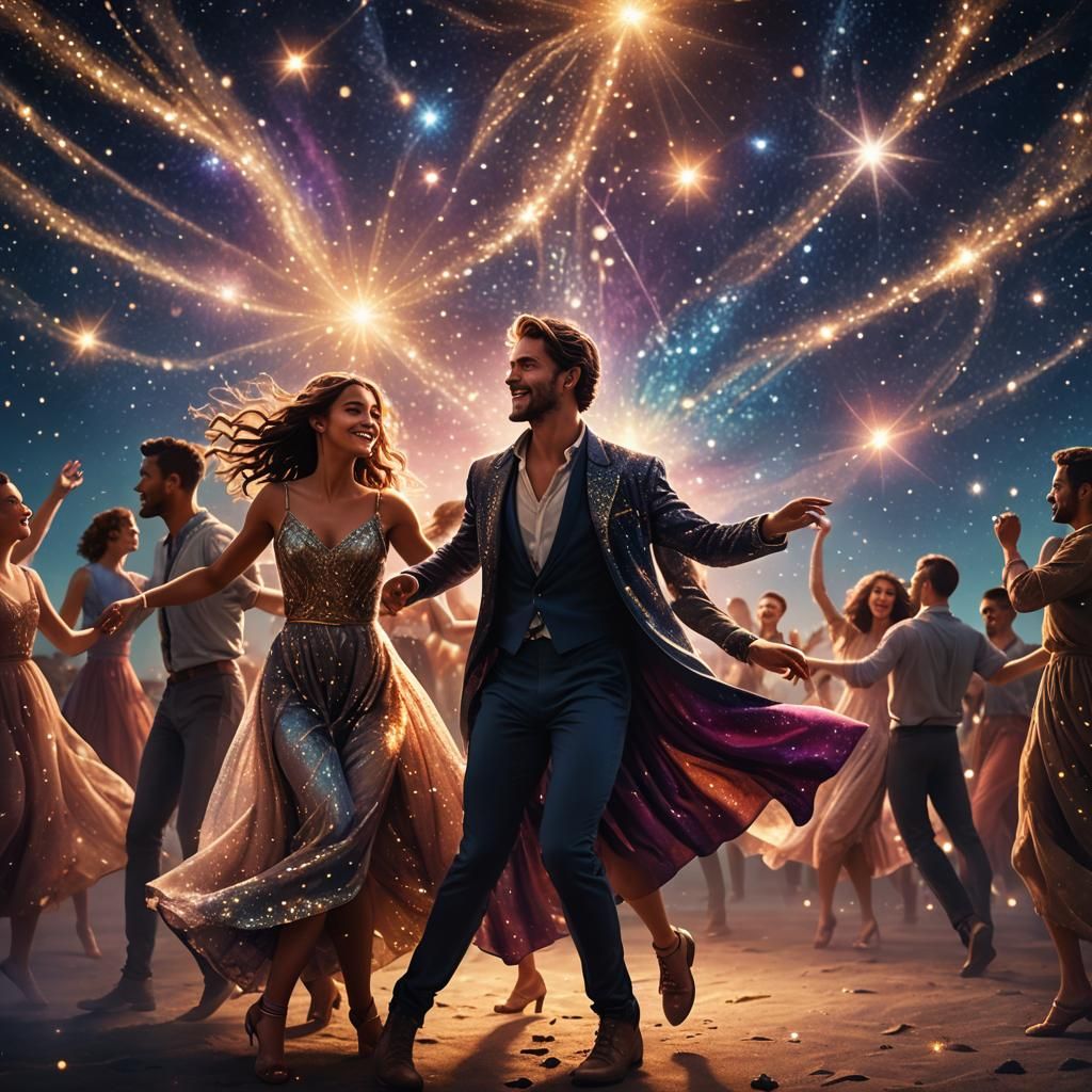 Fantasy Dance Under Starry Sky: Matte Painting