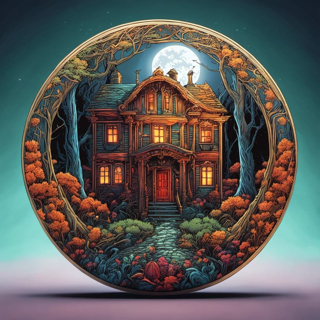 Haunted Woods in Comic Book Style