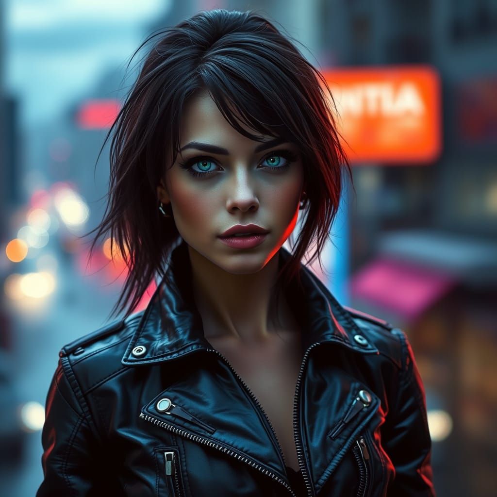 Cyberpunk Woman Portrait in Renaissance Style