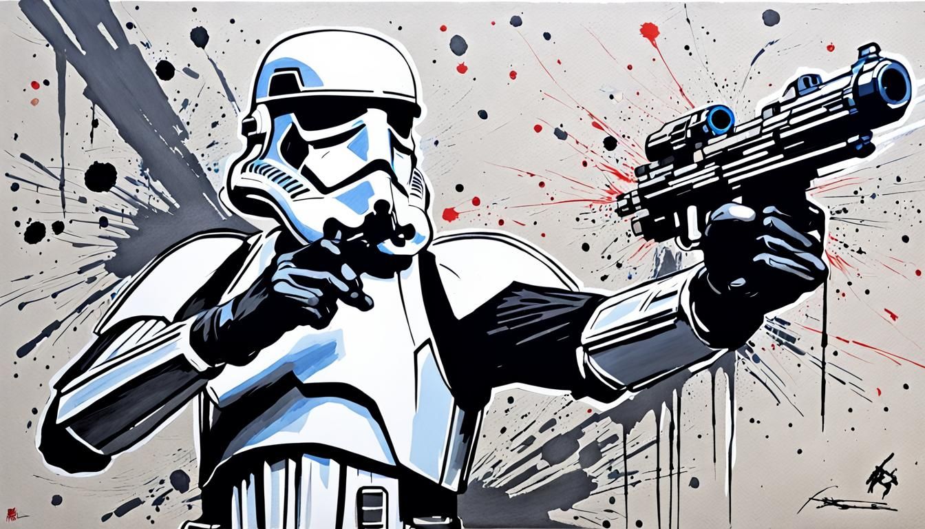 Stormtrooper and Han Solo in Dynamic Action