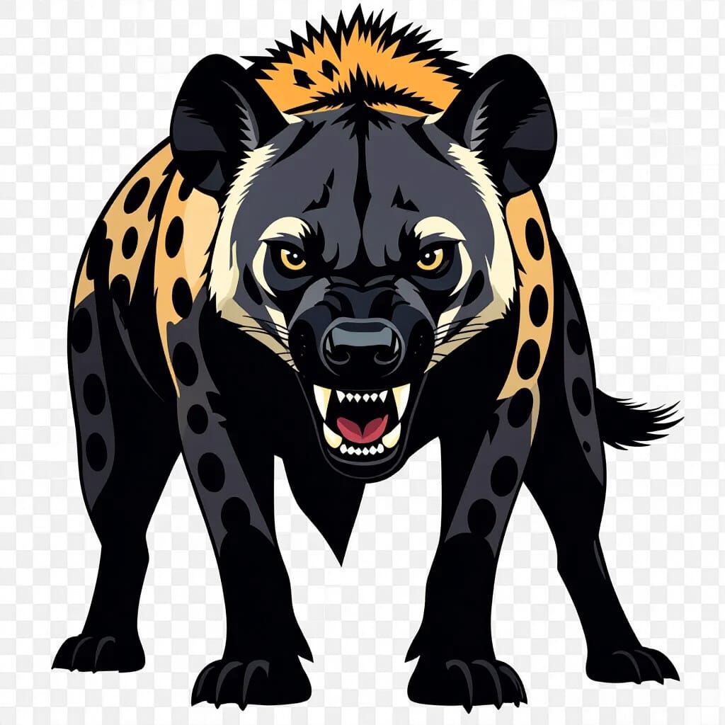 Minimalist Spotted Hyena Silhouette Vector Art