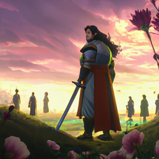 Samurai in Studio Ghibli Anime Style