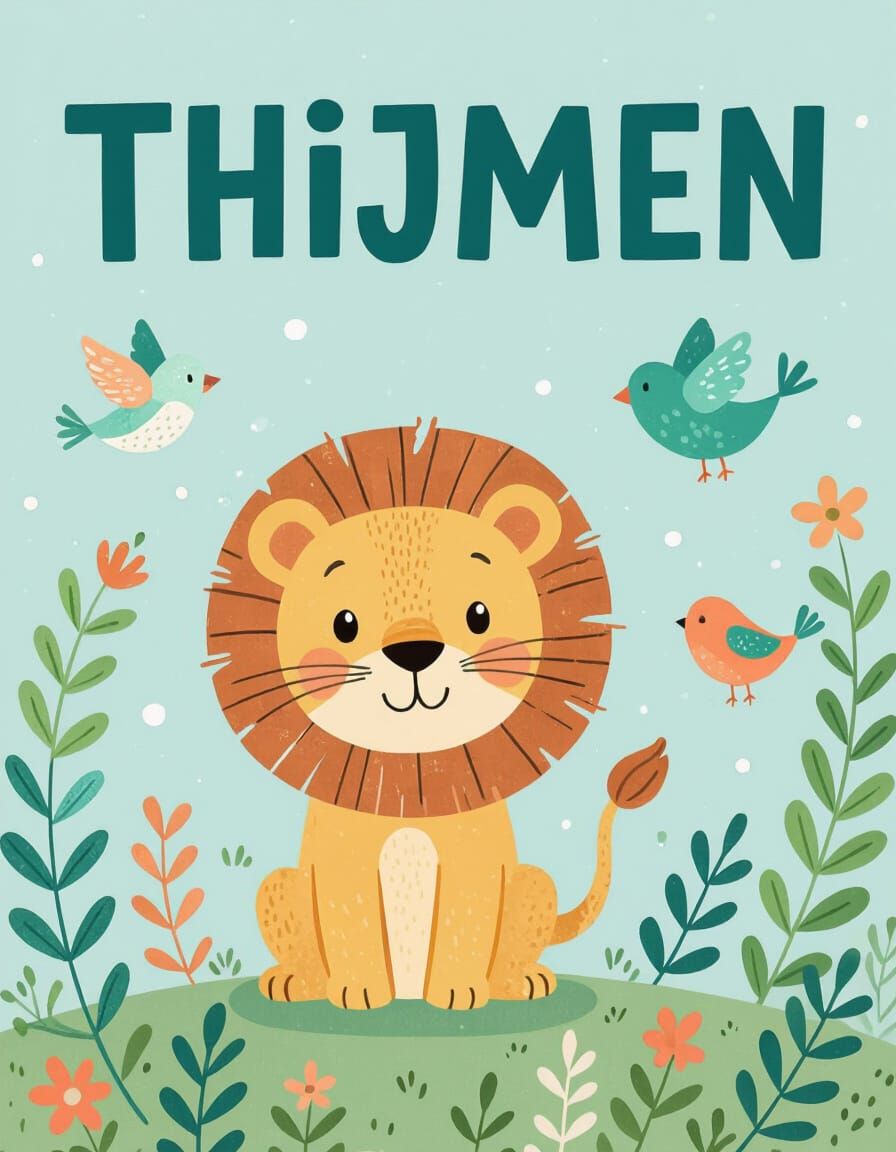 Baby Boy Announcement Postcard with Cartoon Lion