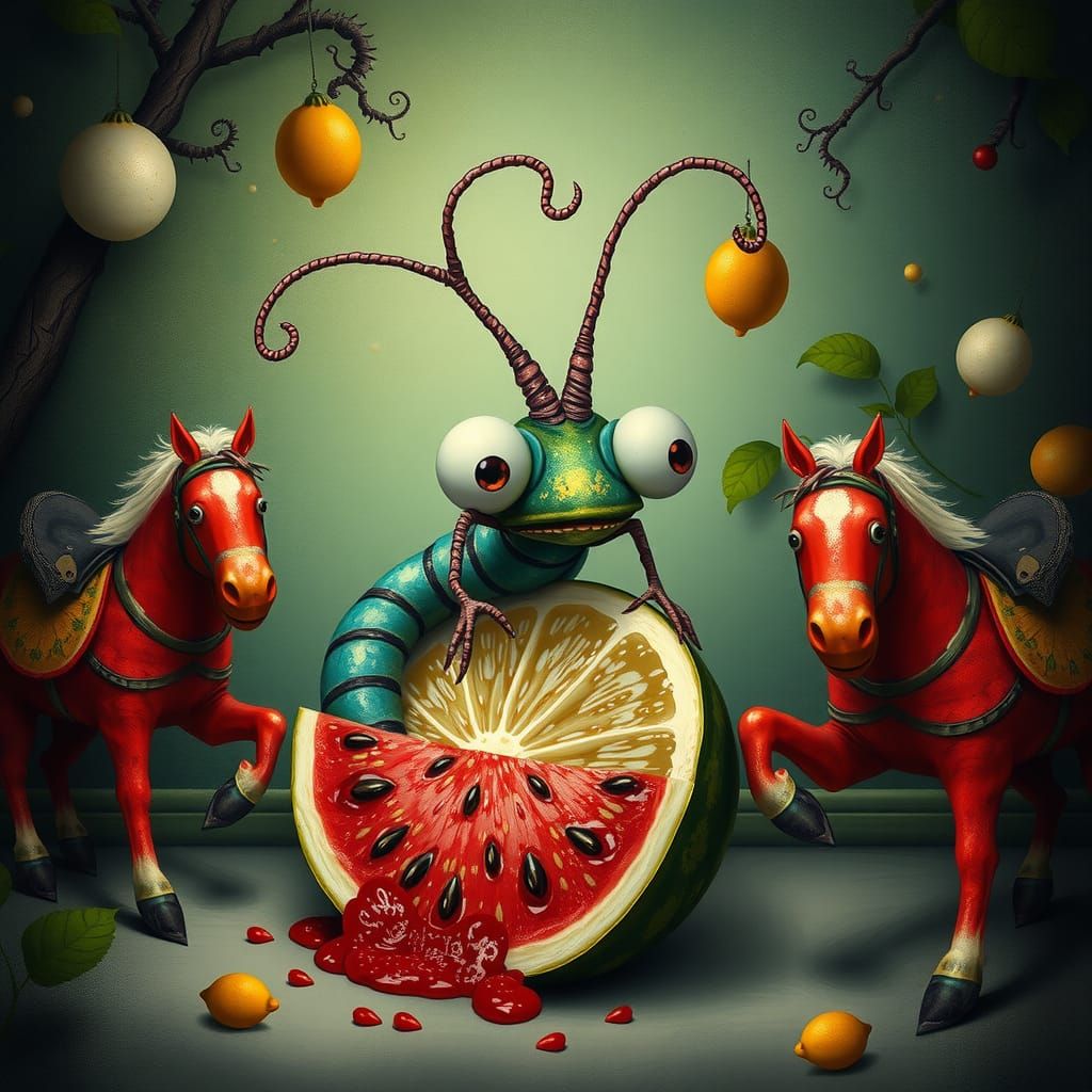 Neurotic parasite cannot decide between limes, melons and red horses