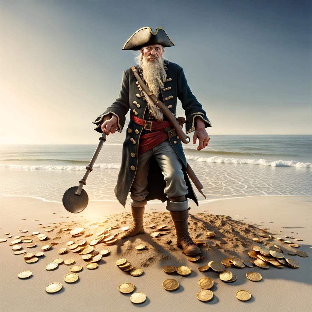 Pirate Treasure Hunt on a Sandy Beach