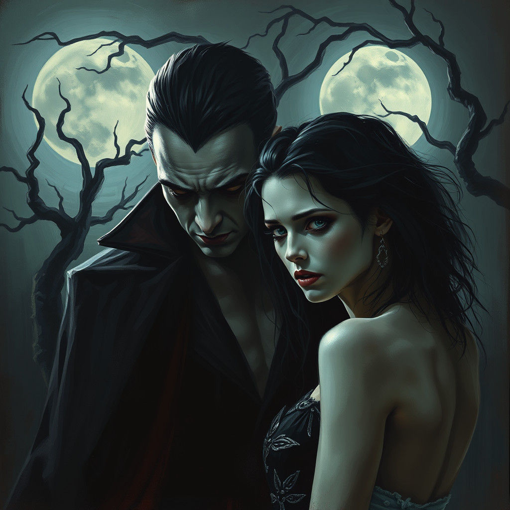 Vampire and Captive in Greg Rutkowski Style