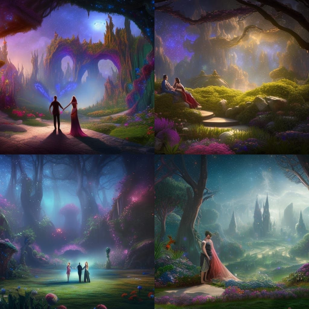 Magic Garden: A Starry Space Fantasy Art