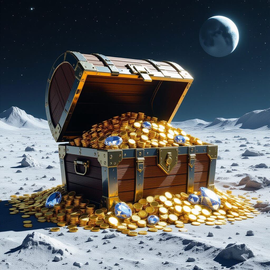 Lunar Treasure Trove in Dystopian Future Style