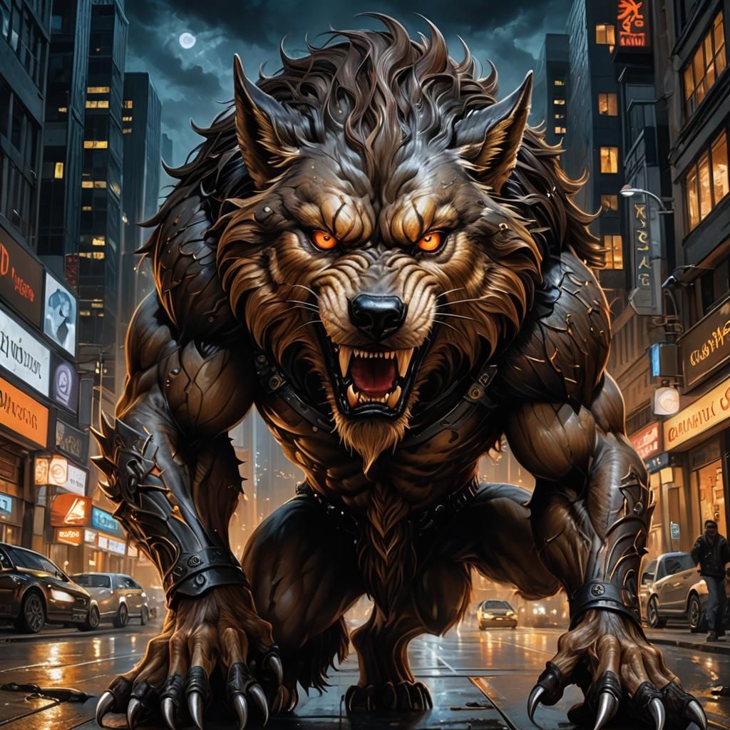 Ferrous Werewolf Ready to Attack at Night