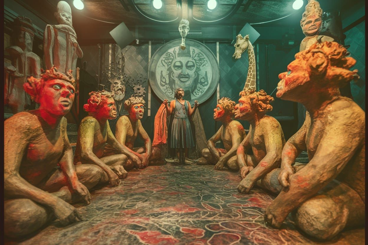 Creepy Occult Ceremony in Underground Club Diorama