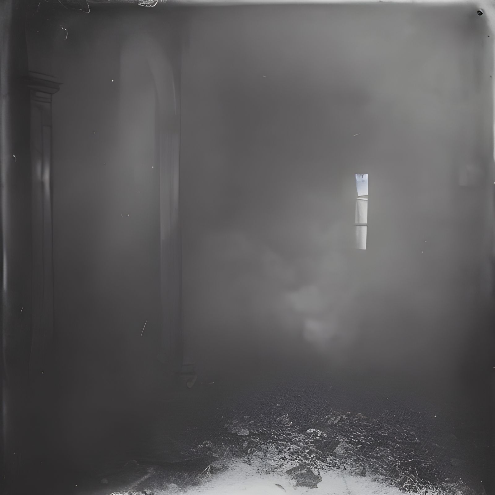 Green Smoke Calotype Escaping Basement Door
