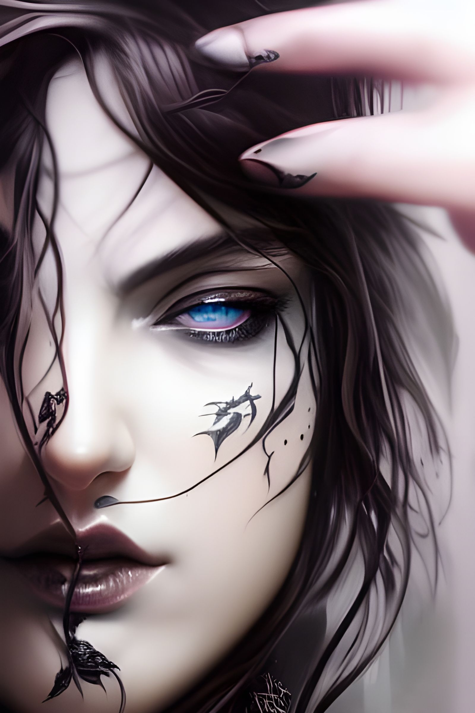 Tattooed Goddess Portrait in Hyper-Realistic Digital Art