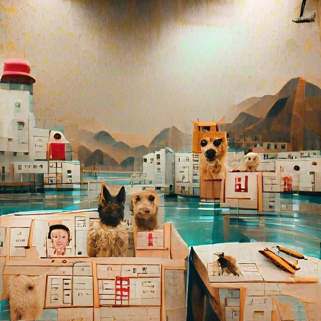 Cats in Water: Wes Anderson Style