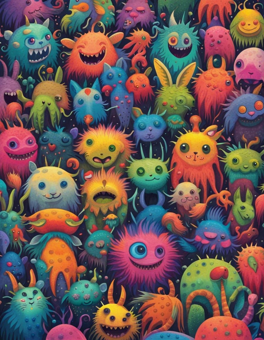 AI Generated Colorful Creatures