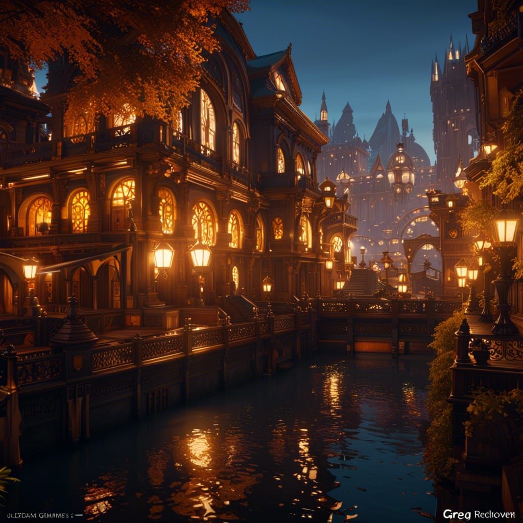 Piltover: Shining City in Dark Fantasy Style